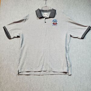 Walt Disney World Shirt Mens XL Gray Polo Golf Embroidered Fantasia Slit Vintage